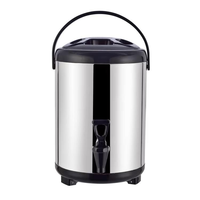 Distributeur de boissons portable en acier inoxydable avec poignée incurvée et double miroir, design classique, pour thé au lait, bubble tea et autres boissons, Guangdong