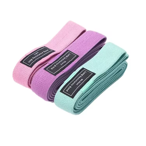 YIWU Vente en gros Personnalisé <span class=keywords><strong>3</strong></span> niveaux Tissu Coton Jambes Entraînement Fitness Exercice Bande de Force Boucle Yoga Longues Bandes de Résistance - Product Image 1