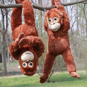 Boneka Orangutan Merah Eunegeskoog Lintas Negara dengan Isian Kapas PP, Monyet Berlengan Panjang Realistis 31cm-50cm