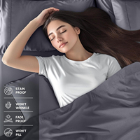 Lot de 3 draps en microfibre 105 GSM avec drap-housse à poches profondes et taies d'oreiller à rabat, vente en gros, fabrication OEM