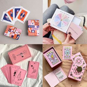 Produsen kartu permainan yang dipersonalisasi pencetakan khusus 300-350 kartu permainan kartu kertas hitam dan putih - Product Image 3