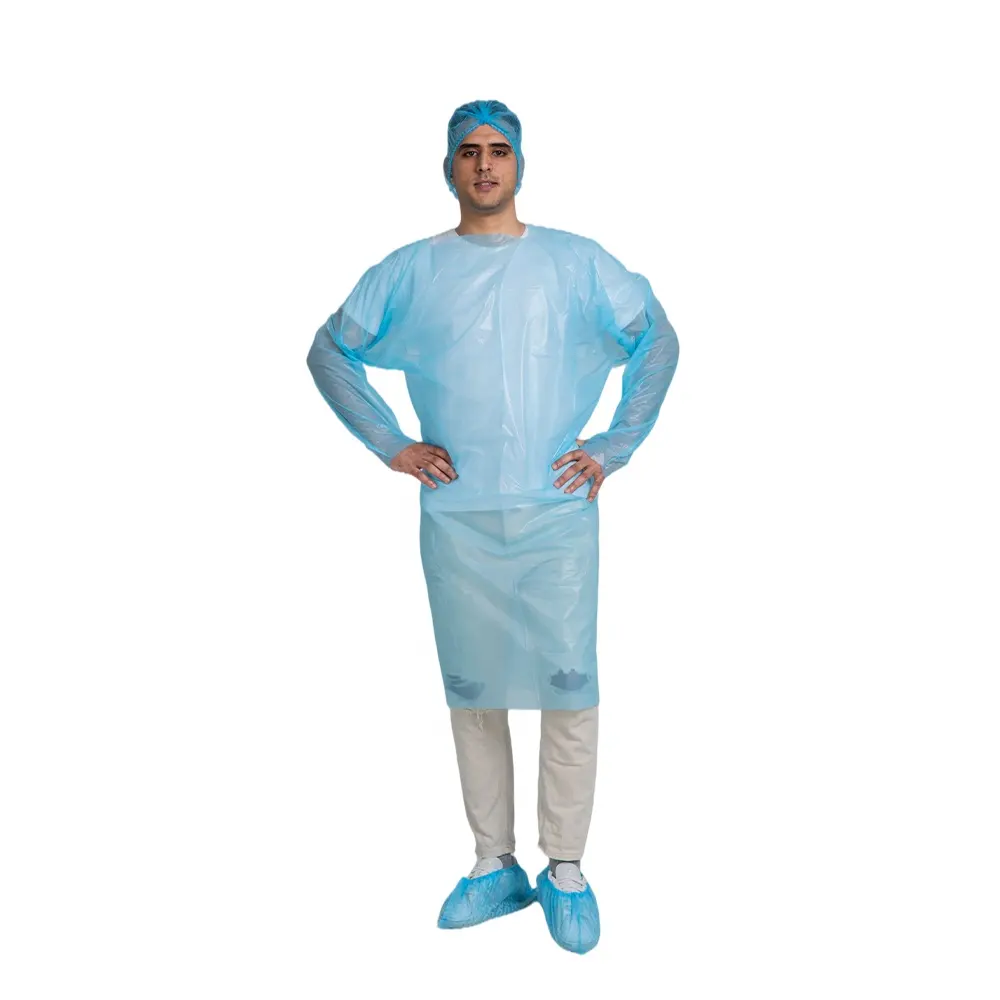 Manufacturer OEM ODM Disposable CPE Plastic Isolation Gown for Sanitary Work