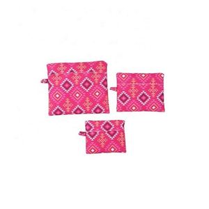 Hot New Travel Luggage Organizer Bag Set 3PCS Foldable Polyester Packing <b>Cube</b> with Geometric Pattern and Zipper Closure - Product Image 4