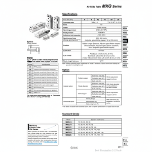 Table coulissante pneumatique SMC Pneumatics MXQ16-50BT pièces pneumatiques de haute qualité - Product Image 1