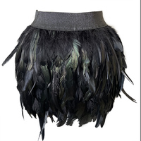 Vêtements de pole dance sexy en plumes, tenues de strip-teaseuse pour femmes, vêtements de danse, jupe en plumes exotique