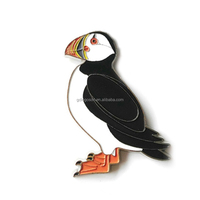 Offre Spéciale Aimant de Réfrigérateur Personnalisé en Émail Souple Coloré, Motif Mouette d'Islande, Breloque Métallique en Forme de Cœur, Décoration d'Intérieur, Souvenir Touristique