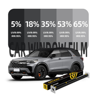Film solaire automobile de luxe anti-rayures à dépôt par magnétron, haute clarté, nitride de titane, 95% IR, 99% UV, 2 mil