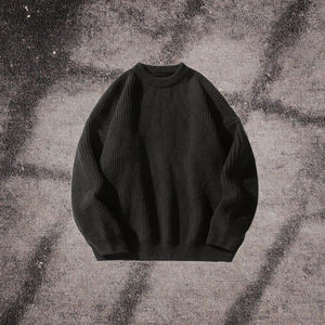 Pull en laine/cachemire JAC22 R2224 pour homme, col rond, hiver, standard, tricot uni, anti-boulochage, logo avant, 320g - Product Image 3