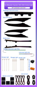 ไฟตกแต่ง<span class=keywords><strong>ภายใน</strong></span>รถยนต์ SJC 64 สี สำหรับมิตซูบิชิ เอ็กซ์แพนเดอร์ ปี 2024-2026 พวงมาลัยซ้าย/ขวา ระบบไฟ LED Symphony อุปกรณ์ตกแต่งภายใน - Product Image 6