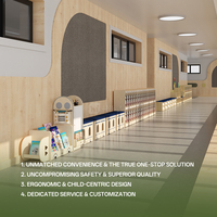 Ensemble de meubles de maternelle Hikeylove Montessori en bois écologique, moderne, carré, 4 places, chaise et table pour enfants, pour école et garderie