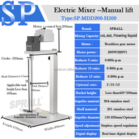 SPALL haut cisaillement affichage numérique laboratoire électrique peinture chimique crème cosmétique homogénéisation mélange électrique shampooing mélangeur Machine