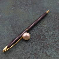 Bolígrafo de metal personalizado para mujer, bolígrafo con logotipo promocional de gel decorativo de perlas para marketing de negocios de oficina