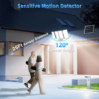 Nouveaux projecteurs solaires à LED avec détecteur de mouvement pour l'extérieur, avec télécommande, 3 modes pour jardin, patio et garage