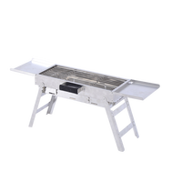 Barbecue au charbon de bois professionnel moderne en acier inoxydable avec dispositif de sécurité anti-épuisement d'oxygène - Barbecue portable pour le camping en plein air