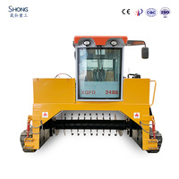 Machine mobile de compostage pour fumier de volaille, fumier de vache et palmier dattier, retourneur de compost organique de type chenillé pour tracteur agricole
