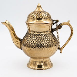 <b>Vintage</b> Metal Water Pot With Lid And Handle Golden Decorative <b>Kettle</b> - Product Image 1
