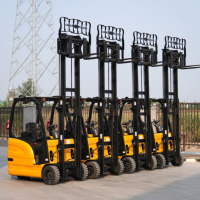 Chariot élévateur électrique à 3 roues de 2 tonnes, chariot élévateur à batterie au lithium à trois points, chariot élévateur pour entrepôt à allées étroites, à vendre en Chine