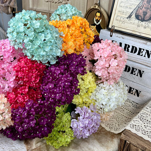 Bouquets de fleurs d'hortensia artificielles en soie Yixuan pour décorations de mariage, arrangements au sol et compositions florales éternelles - Product Image 1