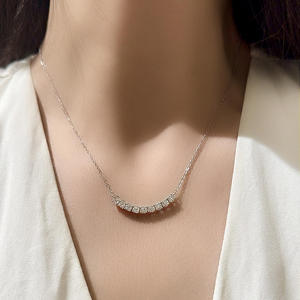 Collar de Joyería de Moda, Collar con Colgante, Collar de Joyería Fina, Joyería de Plata 925 para Mujer, Plata de Ley 925 con Moissanita - Product Image 1