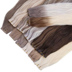 Extensions de <span class=keywords><strong>cheveux</strong></span> naturels Genius Weft de qualité salon, double <span class=keywords><strong>épaisse</strong></span>ur, <span class=keywords><strong>cheveux</strong></span> vierges Remy, trame ultra-fine invisible pour un volume de style mariage - Product Image 3