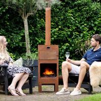 Horno de Pizza Alto de Acero Corten para Leña, Venta Directa de Fábrica, para Patio Trasero