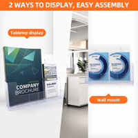 Porte-brochures debout en acrylique Présentoir de brochures Porte-brochures en plastique pour catalogue de signets de littérature de flyer