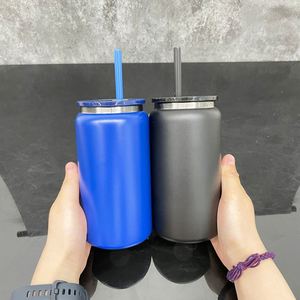 Colored 16 oz <b>Metal</b> Double Wall Insulated Cup Black Plated Powder Coated 16oz Stainless Steel Beer Can for Laser Engraving - Product Image 3