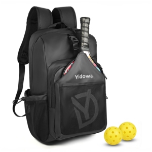 Mochila Negra de Gran Capacidad para Pickleball con Correas Exteriores para Raquetas y Pelotas, Organizador Interior Multicompartimento - Product Image 1