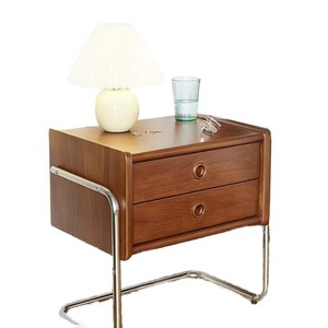 Used Solid Wood Pine Top <strong>Bedside</strong> <strong>Table</strong> 2 Drawers Vintage Bedroom Storage Cabinet Simple Modern <strong>Small</strong> Apartment Instagram Style - Product Image 1