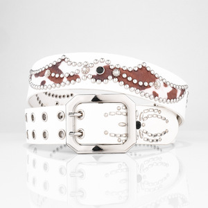 Cinturón Vaquero Occidental de Cuero PU para Hombre y Mujer, Diseño Nuevo, Moda Occidental, Estilo Vaquera Y2K, con Tachuelas y Pedrería, Cinturón de Araña - Product Image 6