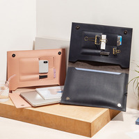 Organisateur d'affaires en cuir PU lisse PU Folio porte-cartes de téléphone portefeuille de voyage étui pour ordinateur portable en cuir PU étui pour ordinateur portable