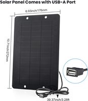ALECTER Panneaux solaires miniatures de haute qualité, chargeur USB 5V 6W monocristallin noir, garantie 1 an, pour l'extérieur