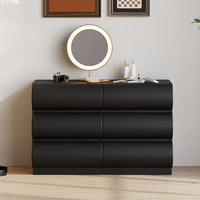 Commode de rangement 6 tiroirs en chêne massif, style Mid-Century Modern, écologique, avec charnières à fermeture amortie, garantie 5-10 ans, idéale pour appartement