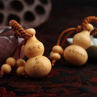 Breloque de sac en bois de pêche, pendentif porte-clés, pendentif gourde Ping an Fulu, porte-clés de voiture, mascotte, ornement chinois Fengshui, cadeau de Noël