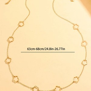 สร้อยคอใบโคลเวอร์สี่แฉก ไทเทเนียมสตีล ชุบทอง 18k เครื่องประดับแฟชั่นสำหรับผู้หญิง สไตล์หรูหรา ผลิตที่เมืองอี้หวู่ รุ่น BY322 - Product Image 3