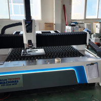 Découpeuse laser fibre CNC Raycus 3015 1000W à refroidissement par eau, avec Cypcut AI, aspect bleu et blanc, équipement industriel de découpe de plaques métalliques