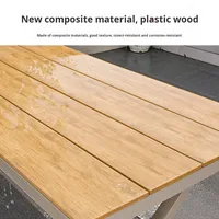 Ensemble table basse et chaises d'extérieur en rotin tressé et bois plastique pour jardin, terrasse, villa, salon