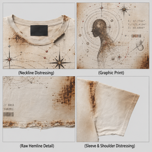 เสื้อยืดคัสตอม 300 แกรม ลายกราฟิกพิมพ์แบบซันเบลช ทรงบ็อกซี่ สไตล์สตรีทแวร์ สำหรับผู้ชาย ผ้าฝ้าย 100% ตกแต่งด้วยคริสตัล - Product Image 3