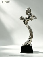Trophées métalliques sur mesure style Cheval Dragon Volant, oxydation, électrolyse, revêtement en poudre ; Gala annuel haut de gamme pour employés