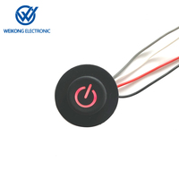 Interrupteur de contrôle de température rond ON/OFF 25/15 mm, bouton poussoir en silicone pour jouet