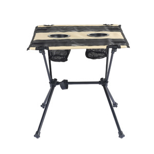 Outdoor Fabric Folding Picnic <b>Tables</b> Ultralight Compact Portable Aluminum Mesh <b>Camping</b> <b>Table</b> With 2 Cup Holder - Product Image 5