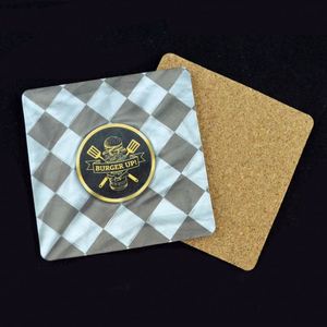 Customized Eco-Friendly 3mm Thick Hardboard DIY Wooden <b>Coaster</b> with MDF and <b>Cork</b> 9x9cm Square Absorbent Sublimation Blank - Product Image 3