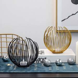 Nouveauté 2026 : Porte-bougies en fil doré en forme de nid d'oiseau, pour dîner romantique aux chandelles, récipient à bougies et autres supports à bougies - Product Image 1