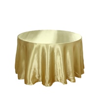 Nappe ronde moderne et élégante en satin polyester anti-poussière de couleur unie pour la décoration d'hôtels, mariages et dîners
