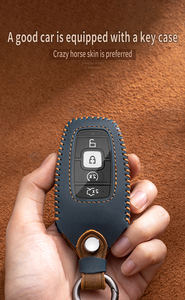 Logo de voiture personnalisé en cuir smart clé de voiture housse fob coque pour Lincoln mk3 icz mkc mkz navigateur mkx accessoires - Product Image 5