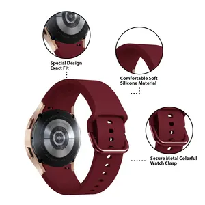 Correa de reloj de silicona para Samsung Galaxy <span class=keywords><strong>Watch</strong></span> 6/5/4 40mm 44mm 5 Pro Pulsera original No Gap Galaxy <span class=keywords><strong>Watch</strong></span> 6 4 Classic 47mm 43mm - Product Image 4