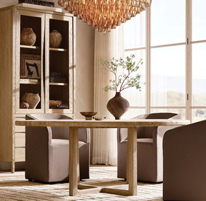 Curved Leg Oak Wood <b>Round</b> Dining <b>Table</b> American <b>White</b> Oak Natural Texture Furniture for Contemporary Home Decor - Product Image 2