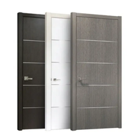 Portes en Bois de Bonne Qualité Style Moderne, Portes Intérieures Principales WPC Massives avec Cadre pour Chambre