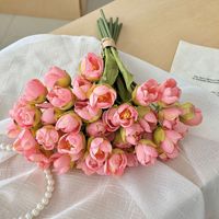 Bouquet de 24 tulipes artificielles réalistes en soie, pour la décoration florale de la maison, du salon et comme accessoires de photographie, fleurs artificielles en forme de tulipe