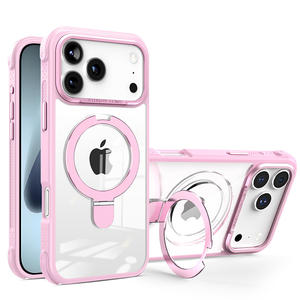 Funda de teléfono con soporte de anillo magnético a prueba de golpes transparente para <span class=keywords><strong>iPhone</strong></span> 17 Pro Max - Product Image 4